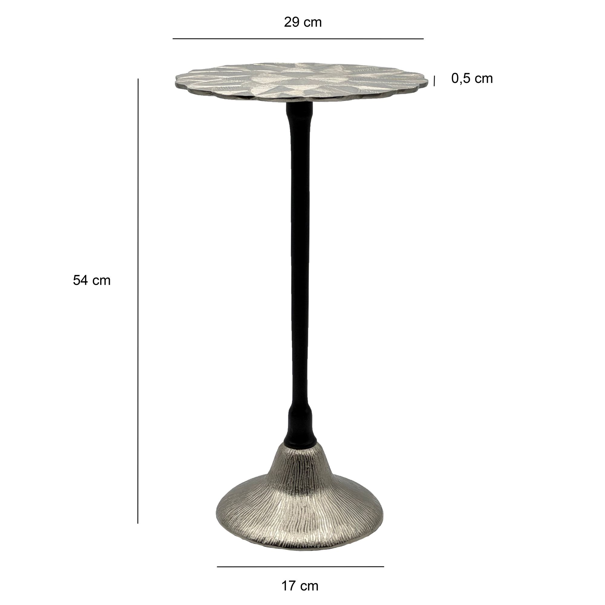 Beistelltisch Selbu Aluminium Silber Ø 29 × H 54 cm