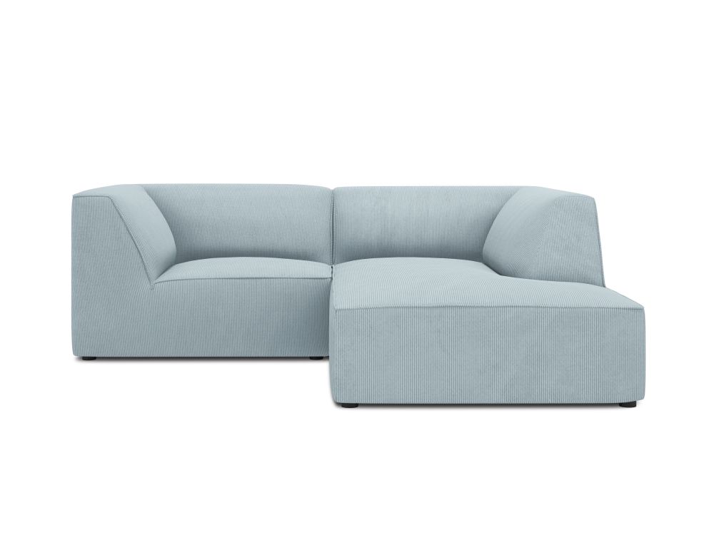 Cosmopolitan Design Ecksofa Siena 3-Sitzer Kord Scala Hellblau Rechts