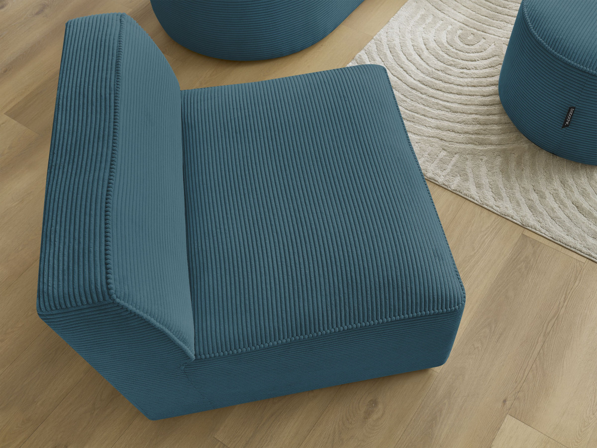 Bobochic Rousseau Sofamodul 1-Sitzer Cordsamt Dunkelblau