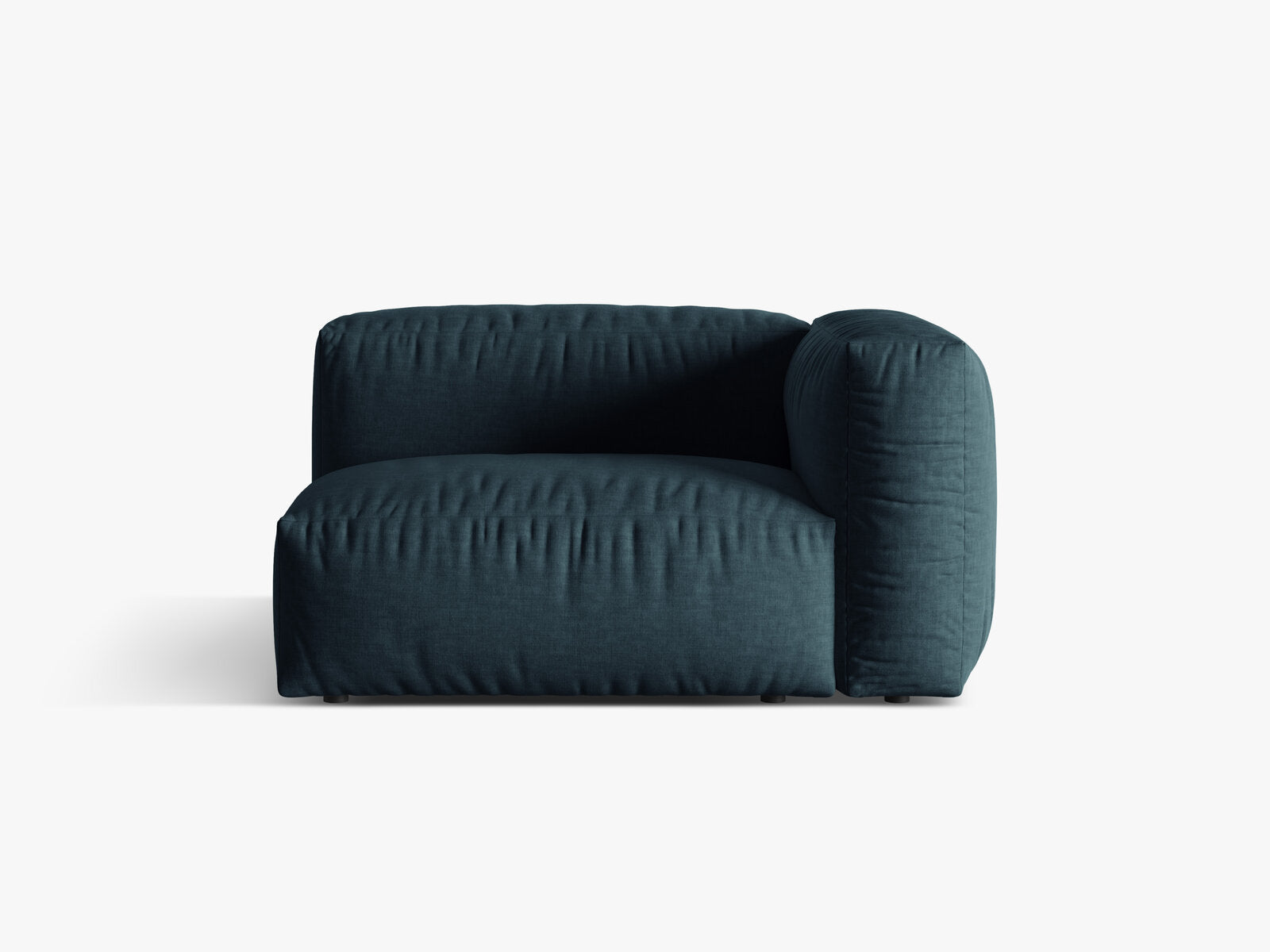 Micadoni Eckmodul Martina 1-Sitzer Rechts Strukturierter Stoff Boston Jeansblau