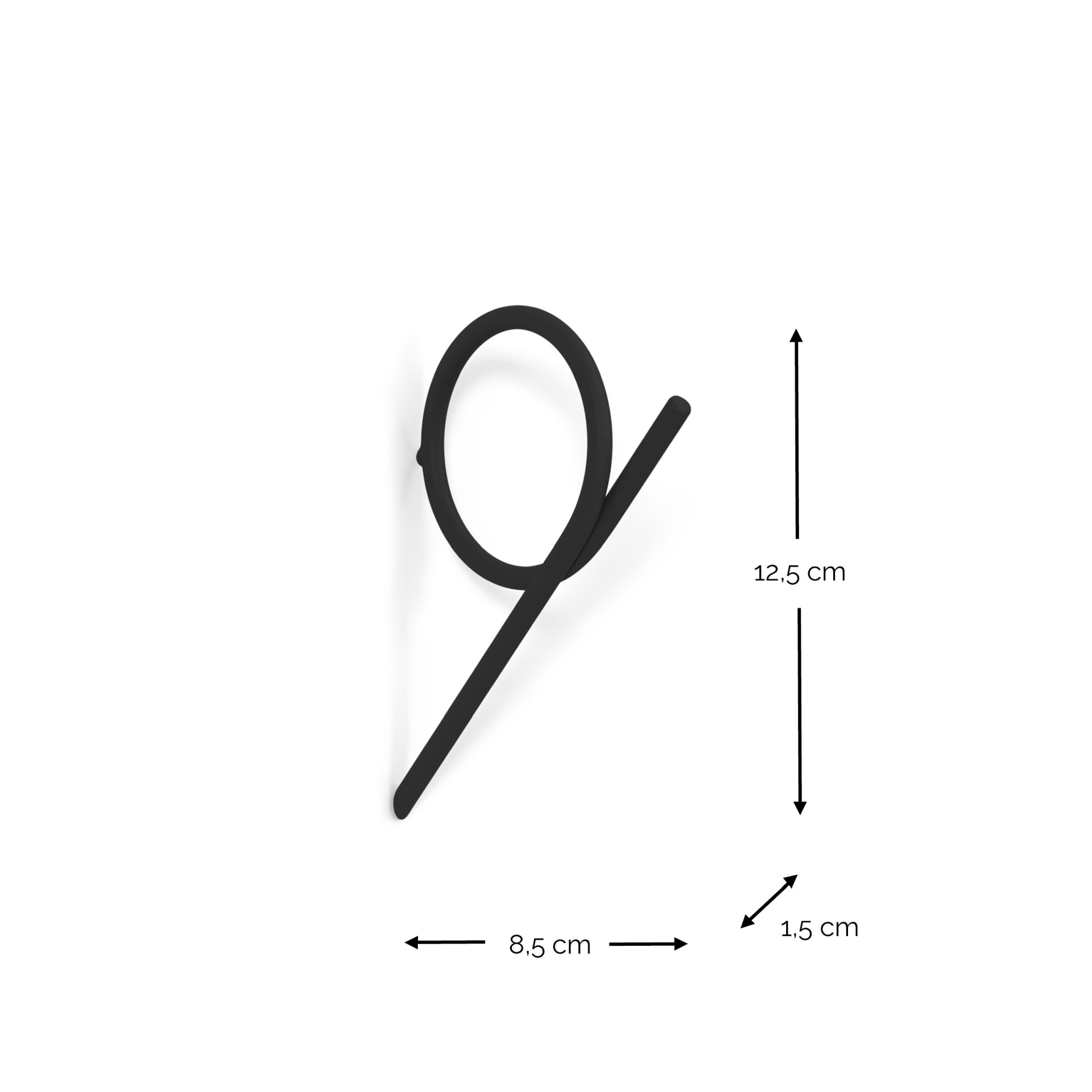 Spinder Design Wandhaken Tuba Small Schwarz