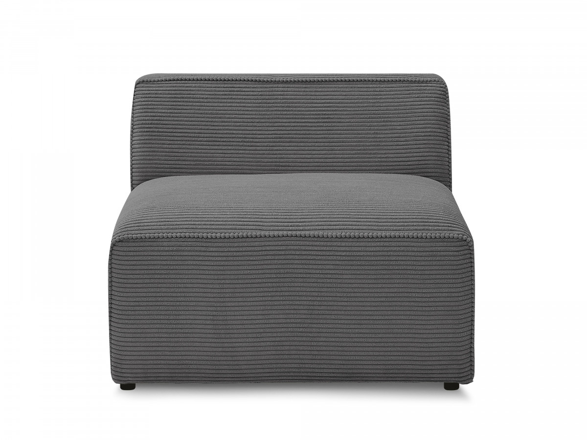 Bobochic Rousseau Sofamodul 1-Sitzer Cordsamt Dunkelgrau