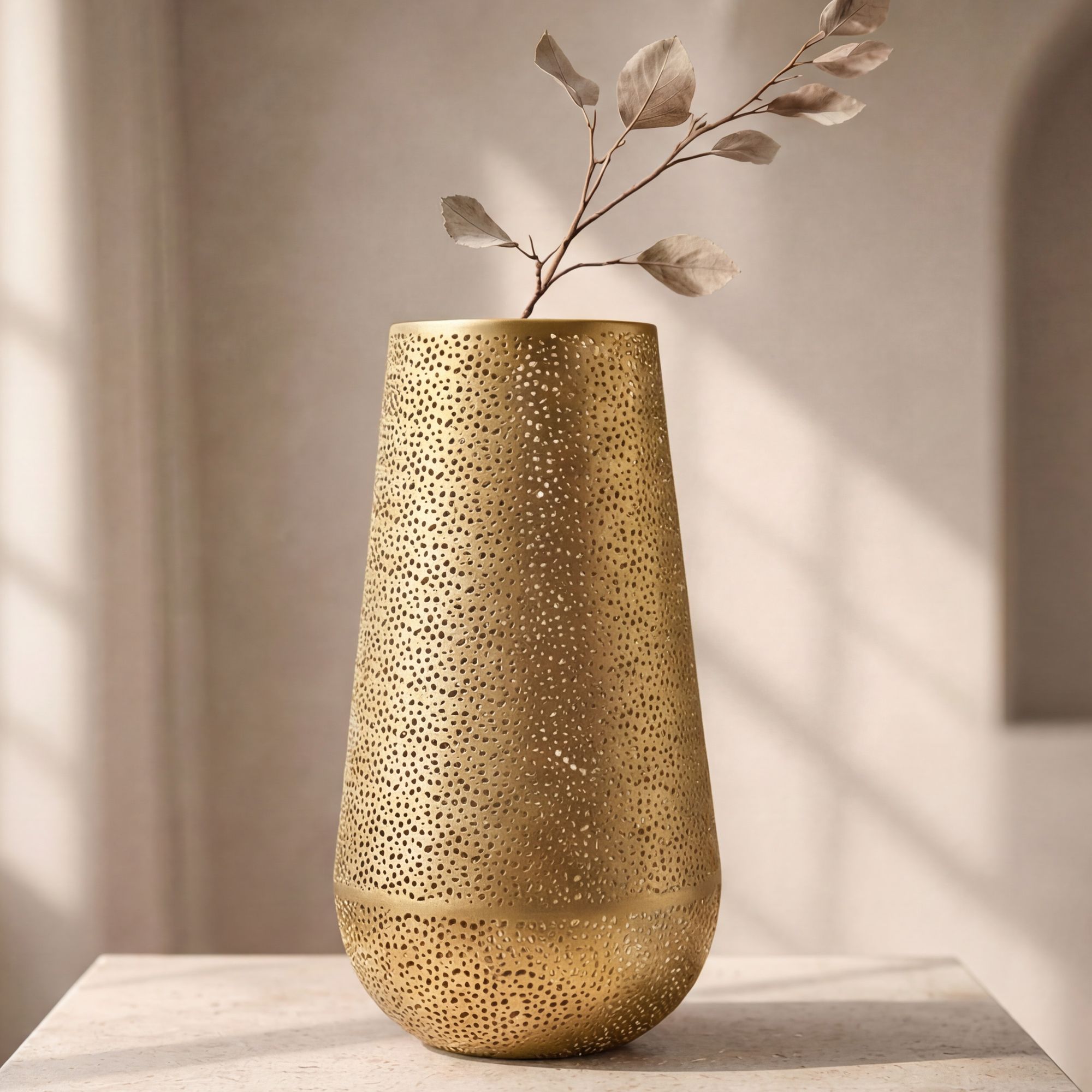 Bodenvase Malvik Metall Gold Ø 25 cm