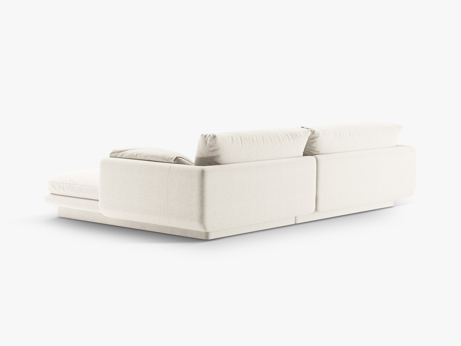 Micadoni Ecksofa Torino 4-Sitzer Links Strukturierter Stoff Elfenbein