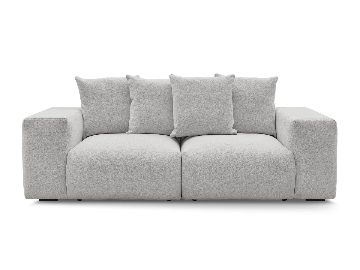 Bobochic Voltaire Sofa 3-Sitzer 248 × 100 cm Melange-Stoff Hellgrau