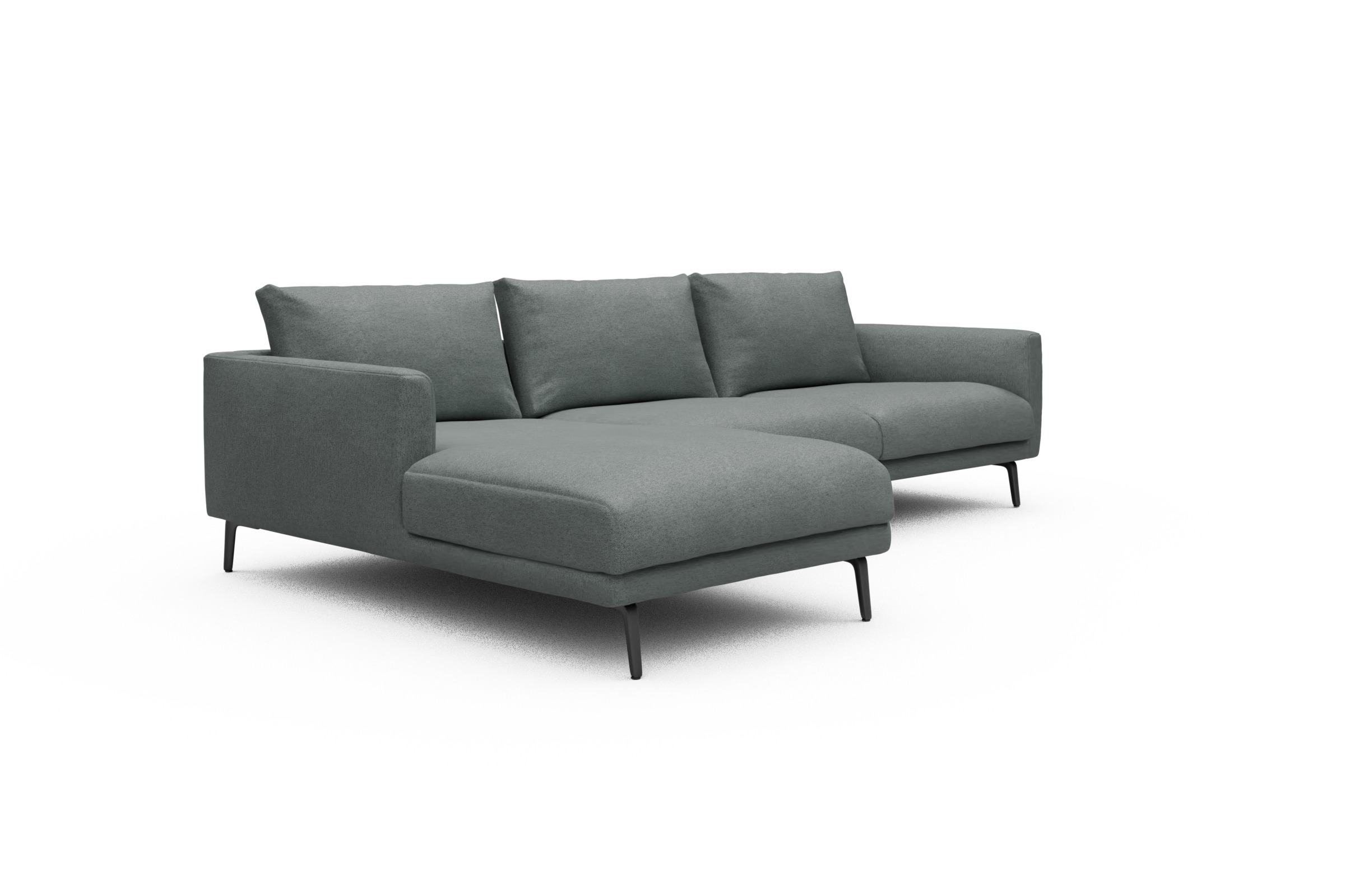Ecksofa Karl Chaiselongue links mit 2,5-Sitzer Denari-Soft-Grey