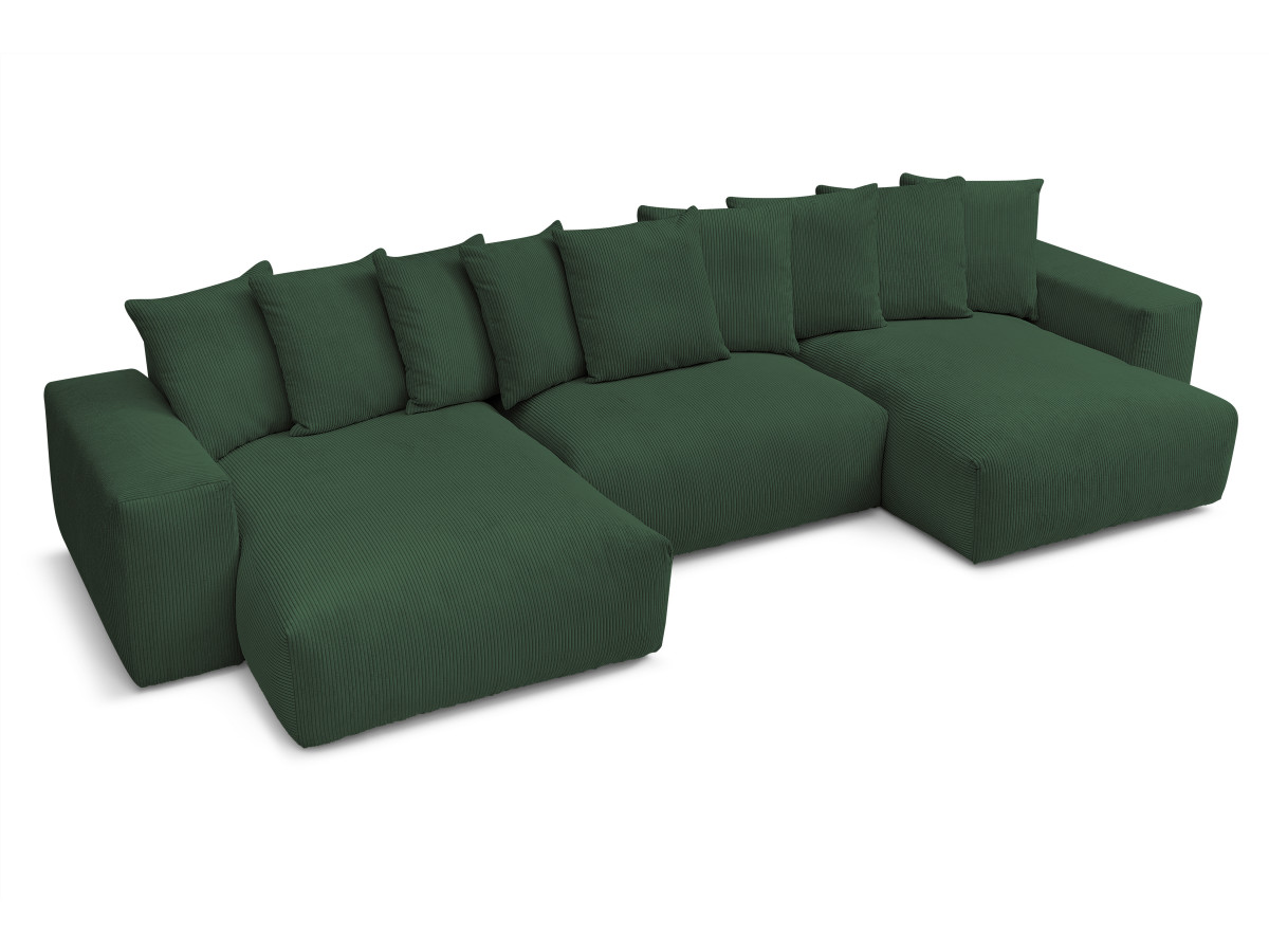 Bobochic Voltaire Wohnlandschaft 420 × 174 cm Cordsamt Grün