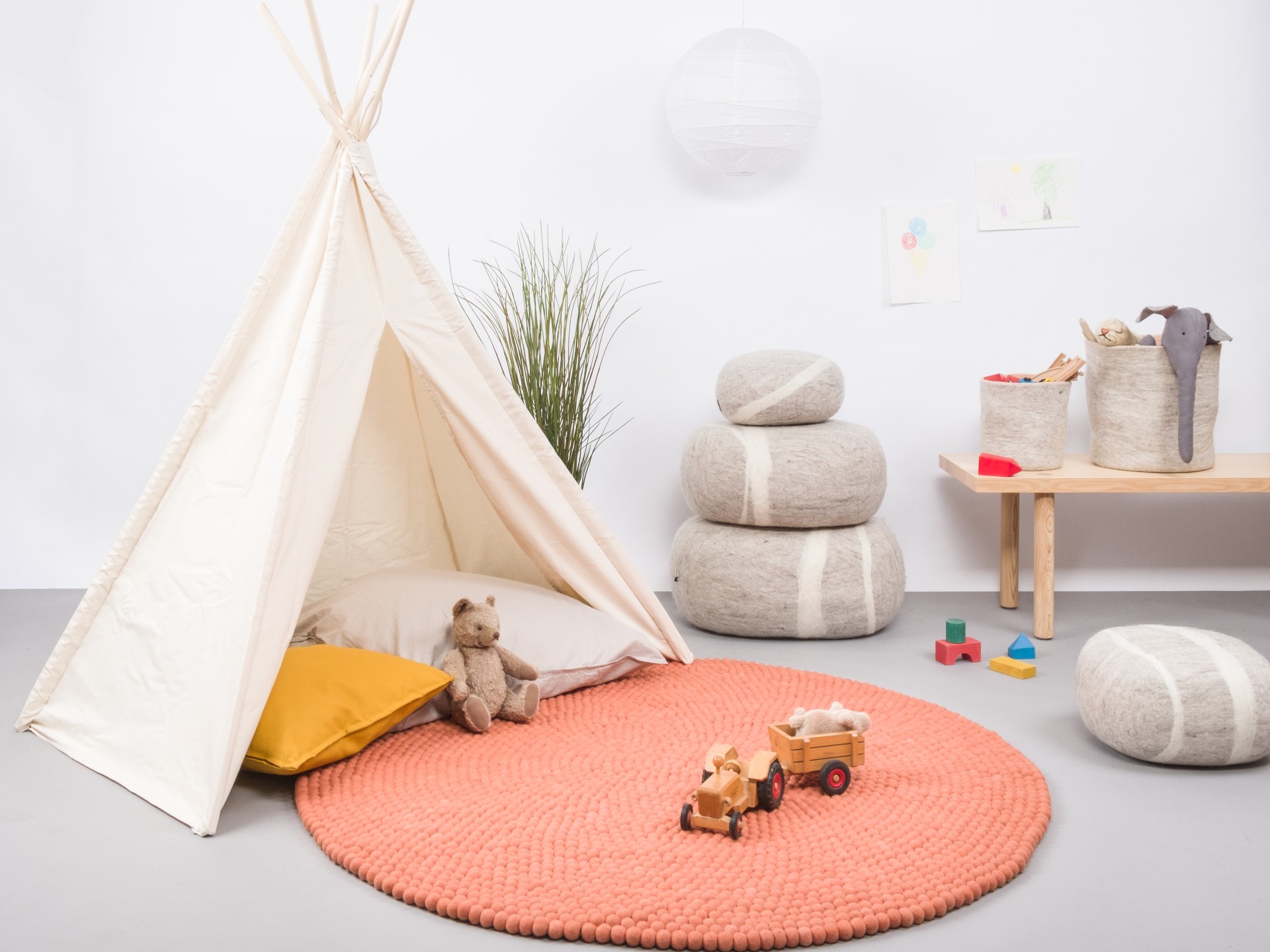 myfelt Lea Filzkugelteppich - 90 cm