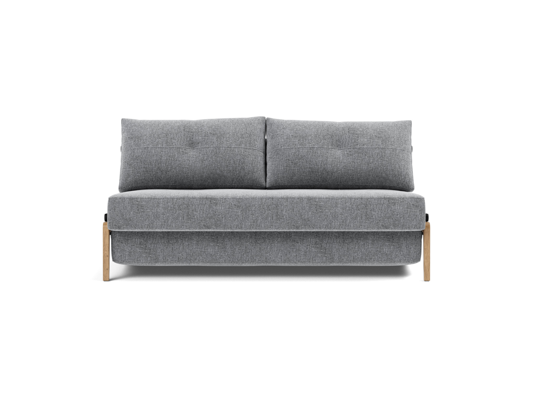 Schlafsofa Cubed 160 Strukturierter Stoff Twist 565-Granite Beine Eiche