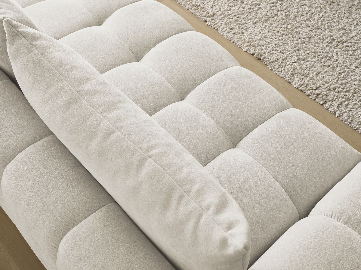 Bobochic Everest Sofa 3-Sitzer, 2 Kissen Strukturstoff Beige