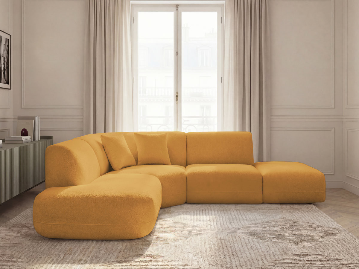 Bobochic Anda Ecksofa 279 × 264 cm Chenille Gelb Ecke links