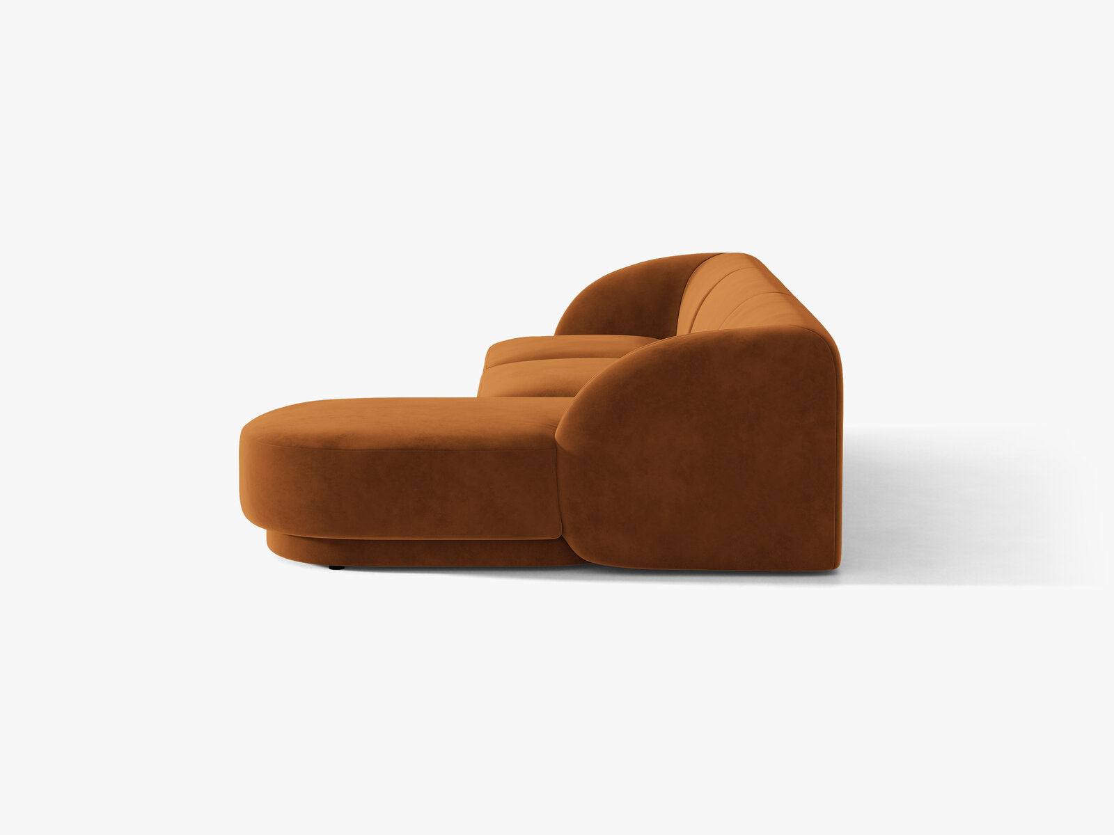 Micadoni Ecksofa Miley 4-Sitzer Rechts Samt Bluvel Terrakotta