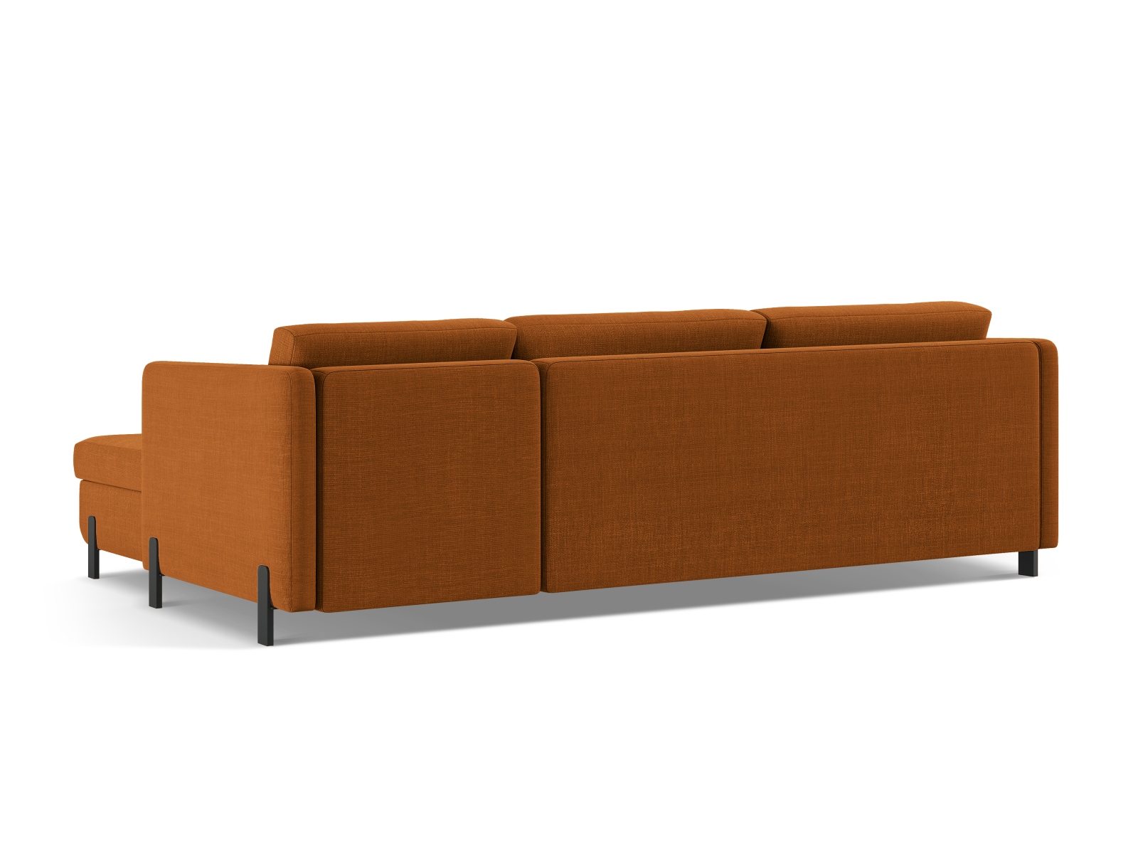 Micadoni Schlaf-Ecksofa Gloria 5-Sitzer Links Strukturierter Stoff Ziegel 205x160