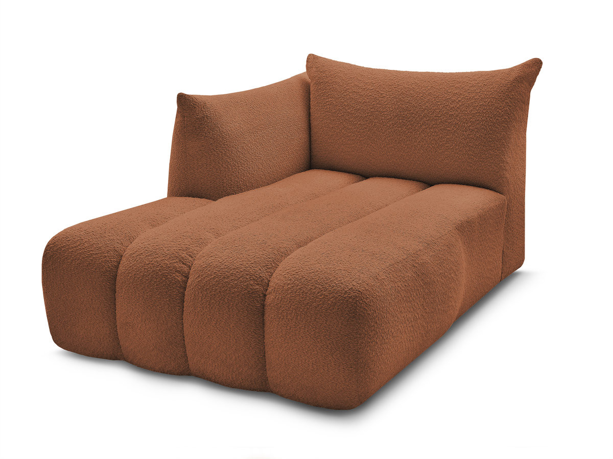 Bobochic Azra Méridienne-Modul Bouclé-Stoff Orange Ecke links