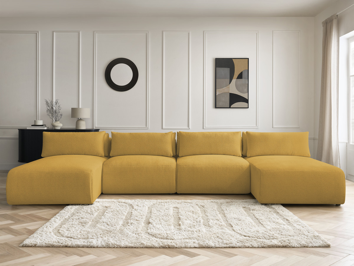 Bobochic Jana Wohnlandschaft Melange-Stoff Gelb