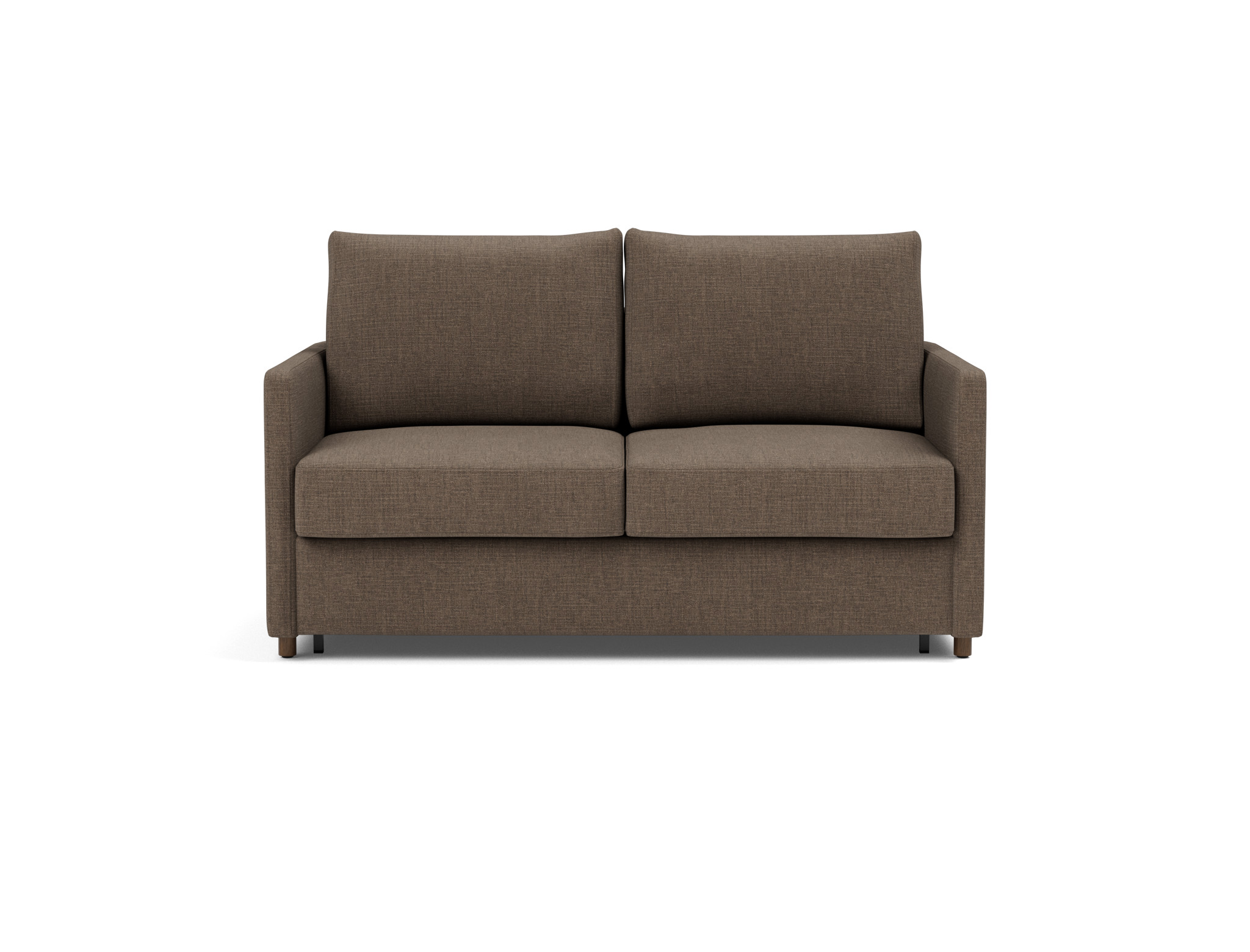Schlafsofa Neah mit Slim-Armlehnen 140 Chenille Esina 411-Cedar-Brown