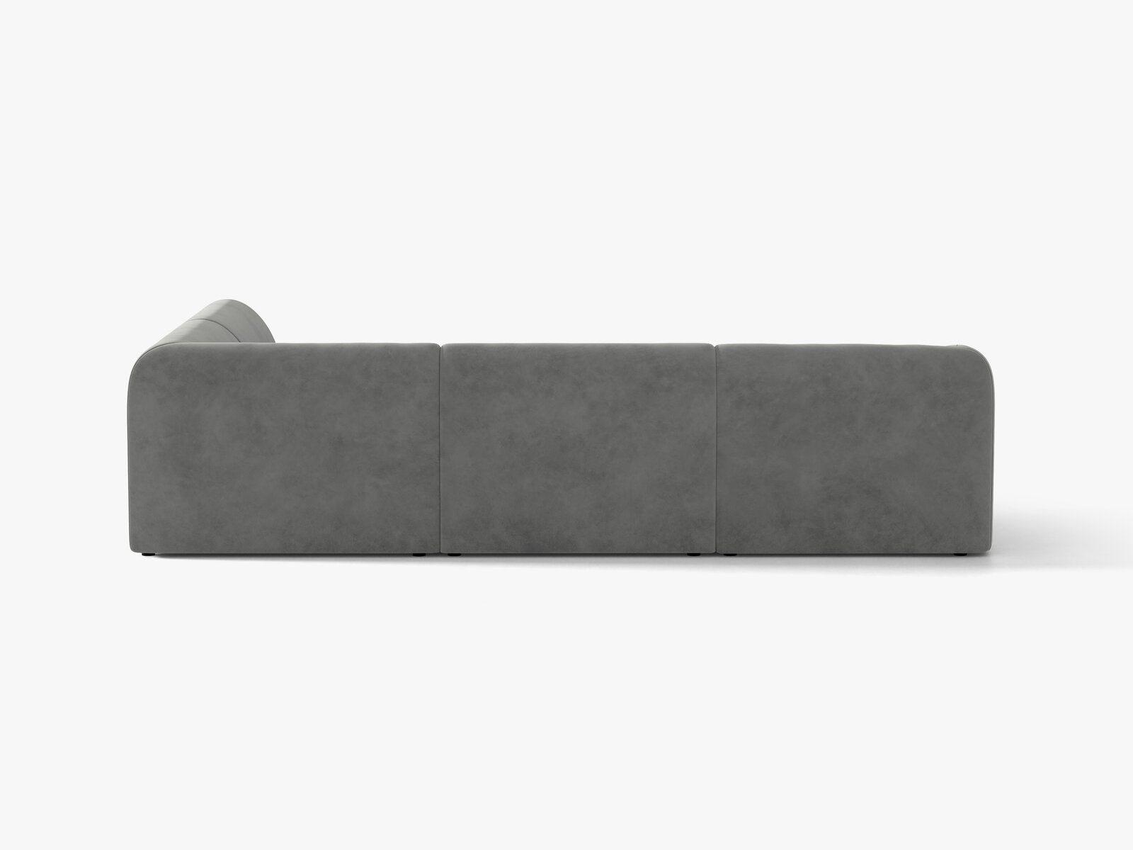 Micadoni Ecksofa Miley 6-Sitzer Rechts Samt Venus Hellgrau