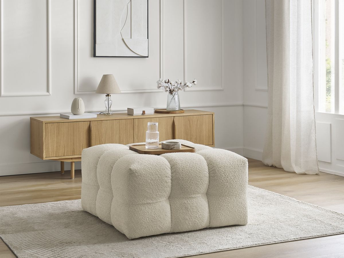 Bobochic Cloud Pouf Bouclé-Stoff Beige