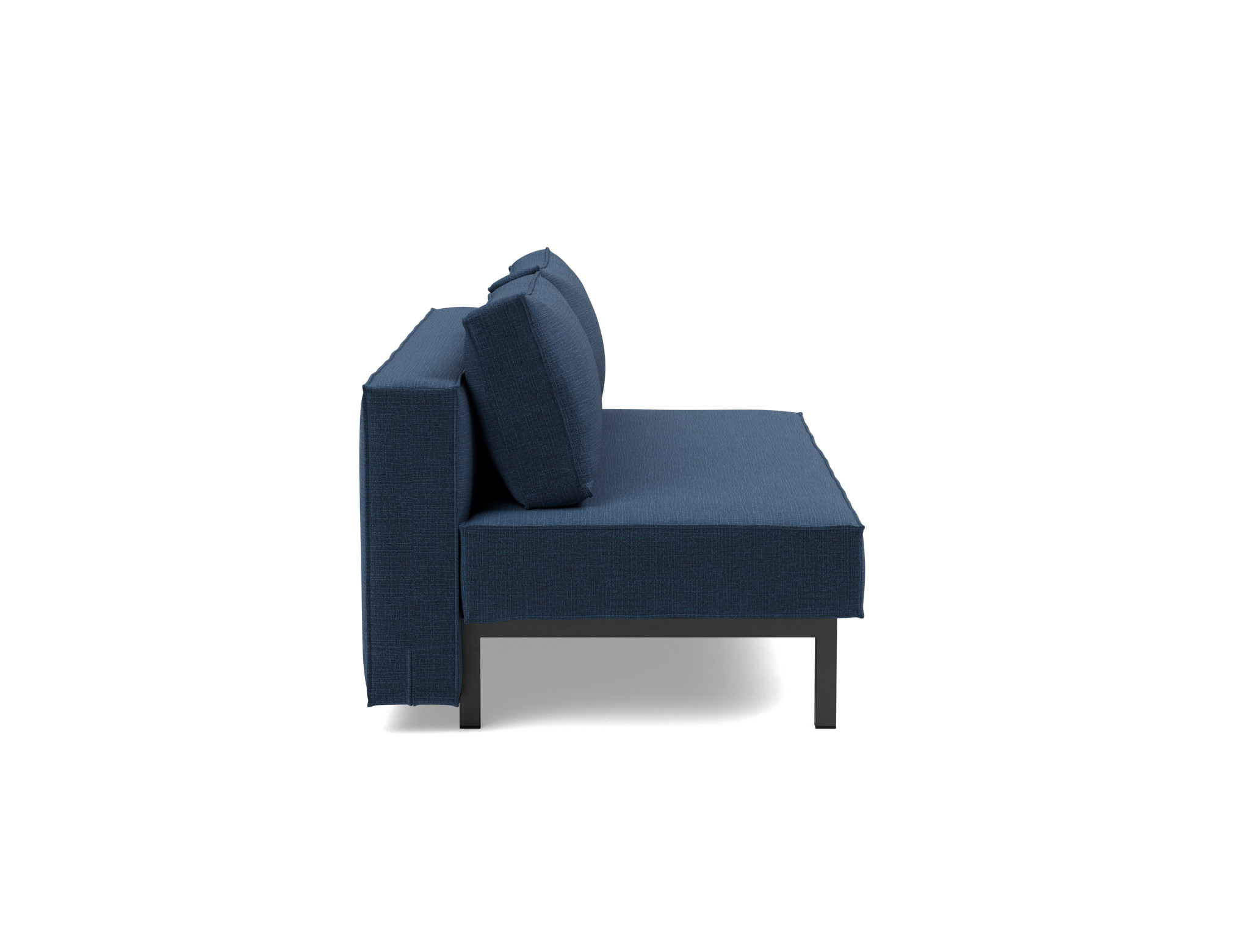 Schlafsofa Sly Chenille Esina 414-Indigo-Blue Beine Schwarzes Metall