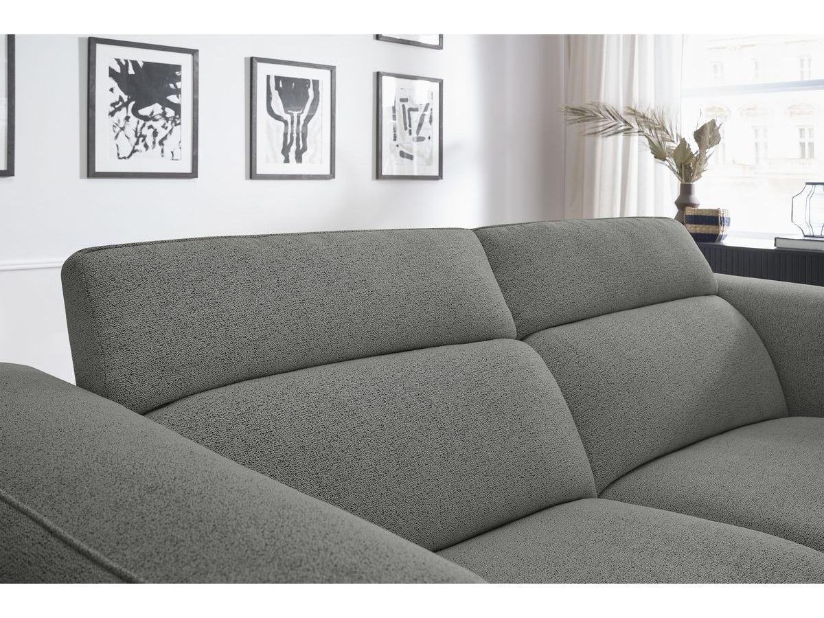 Bobochic William Sofa 3-Sitzer Melange-Stoff Hellgrau