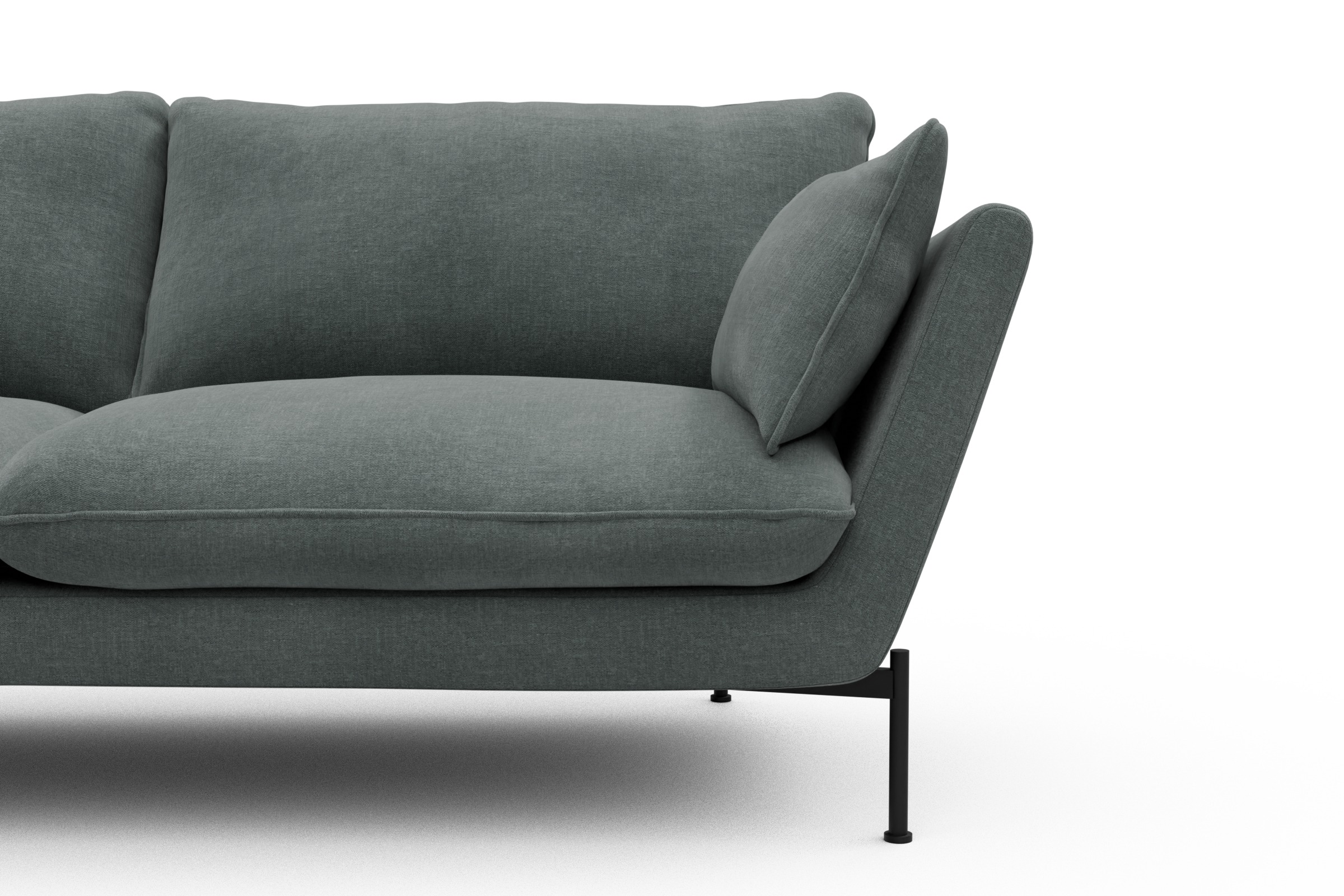 Sofa Anton 3-Sitzer Smooth-Silver-Grey