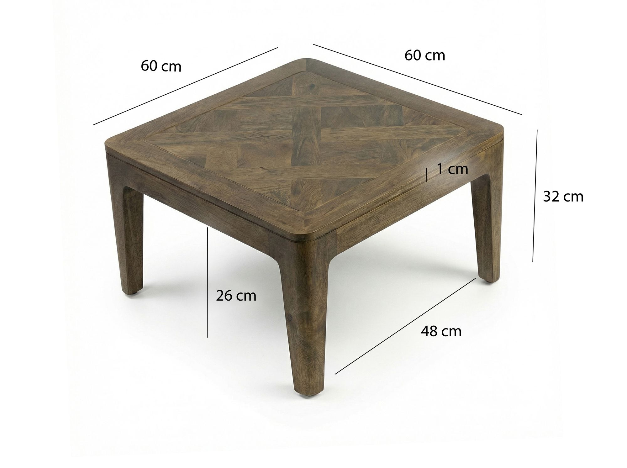 Couchtisch Snarum Mango Massivholz 60 × 60 × 32 cm