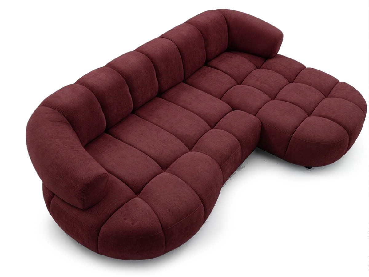 Bobochic Lovely Ecksofa mit Schlaffunktion Stoff Rot Ecke rechts