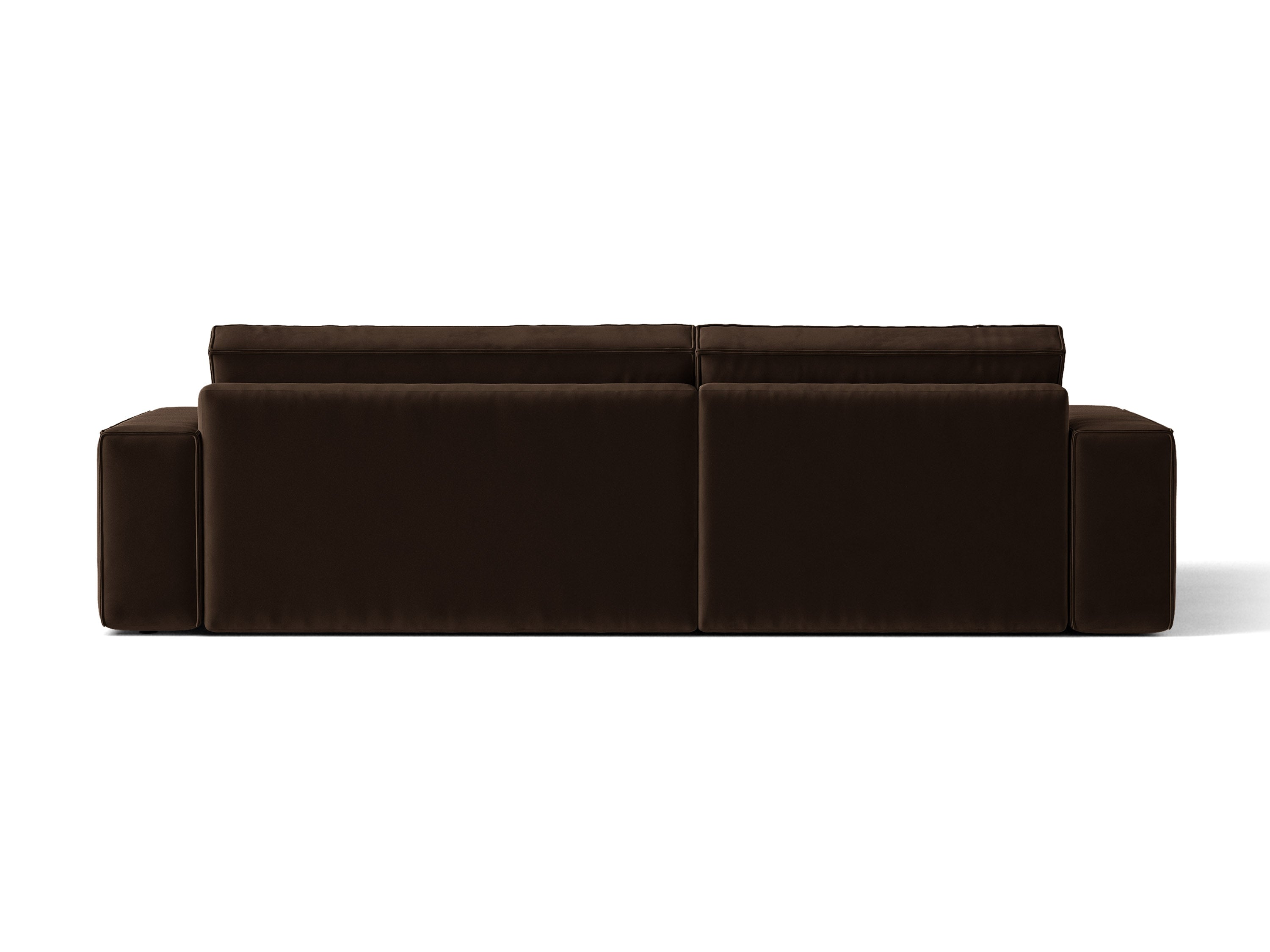 Micadoni Schlaf-Ecksofa Jodie 3-Sitzer Samt Bluvel Dunkelbraun Links
