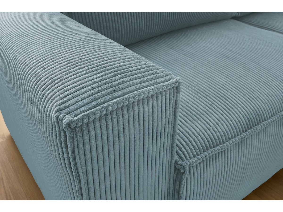 Bobochic Nihad Ecksofa Cordsamt Hellblau Ecke rechts