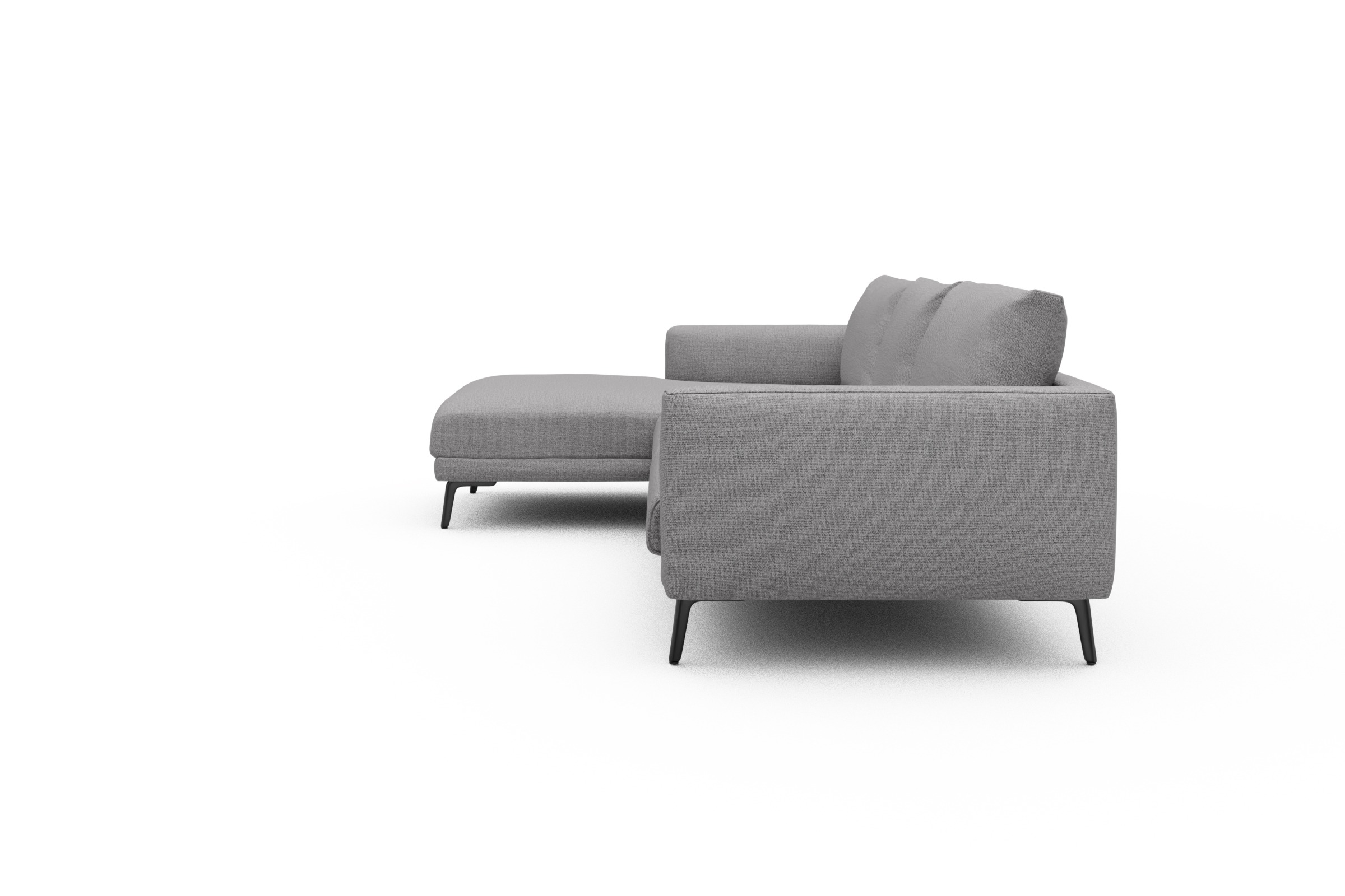 Ecksofa Karl Chaiselongue links mit 2,5-Sitzer Sama-Grey