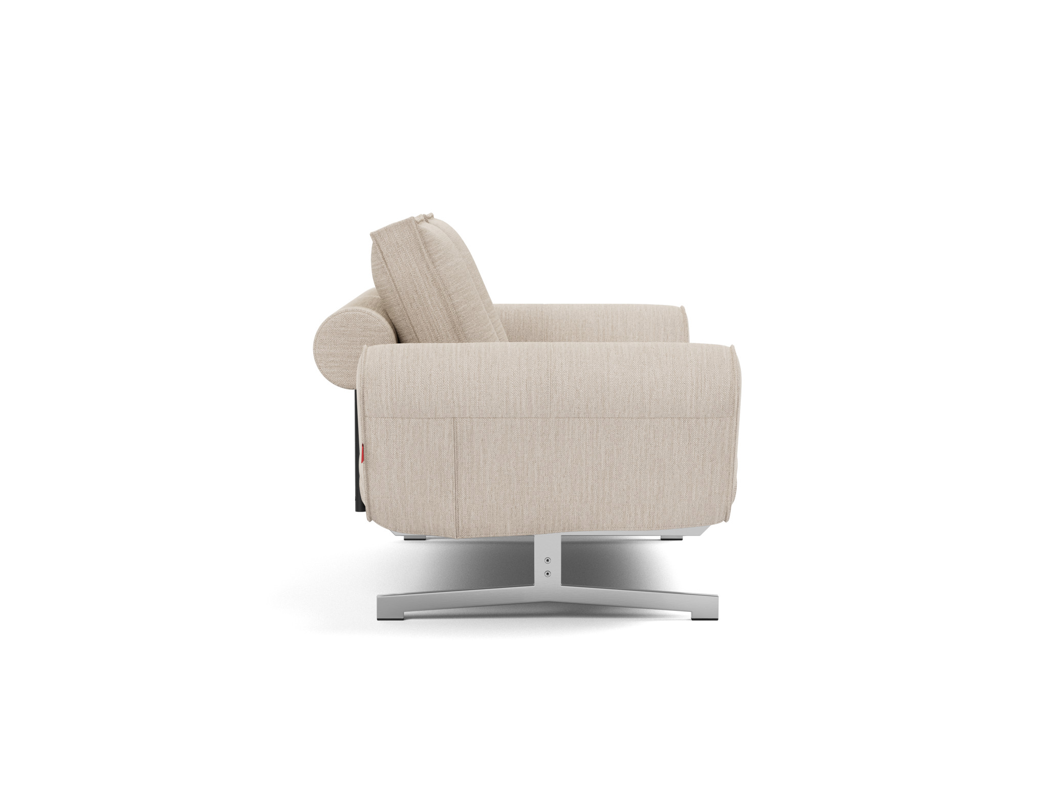Tagesbett Ghia Webstoff Blida 612-Sand-Grey Beine Chrom