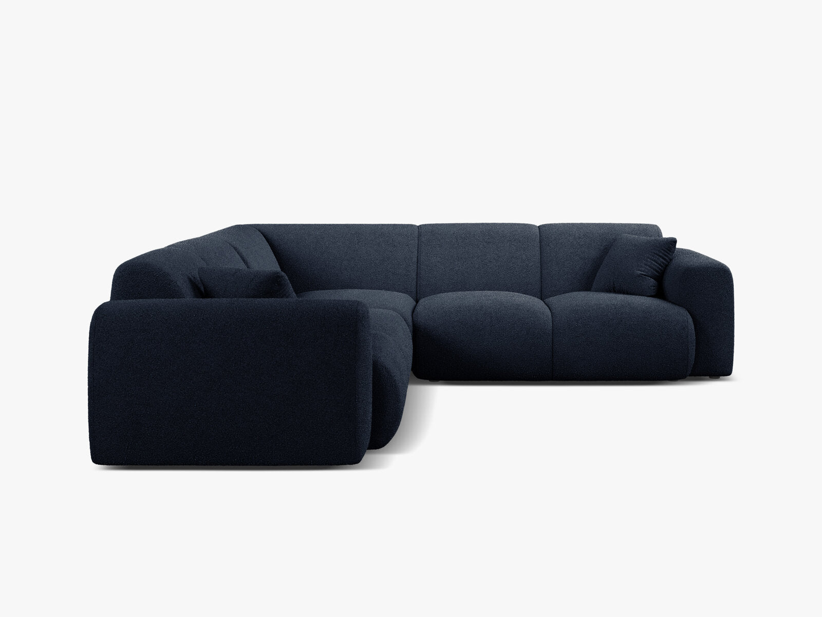 Micadoni Ecksofa Molino 5-Sitzer Boucle Baloo Dunkelblau
