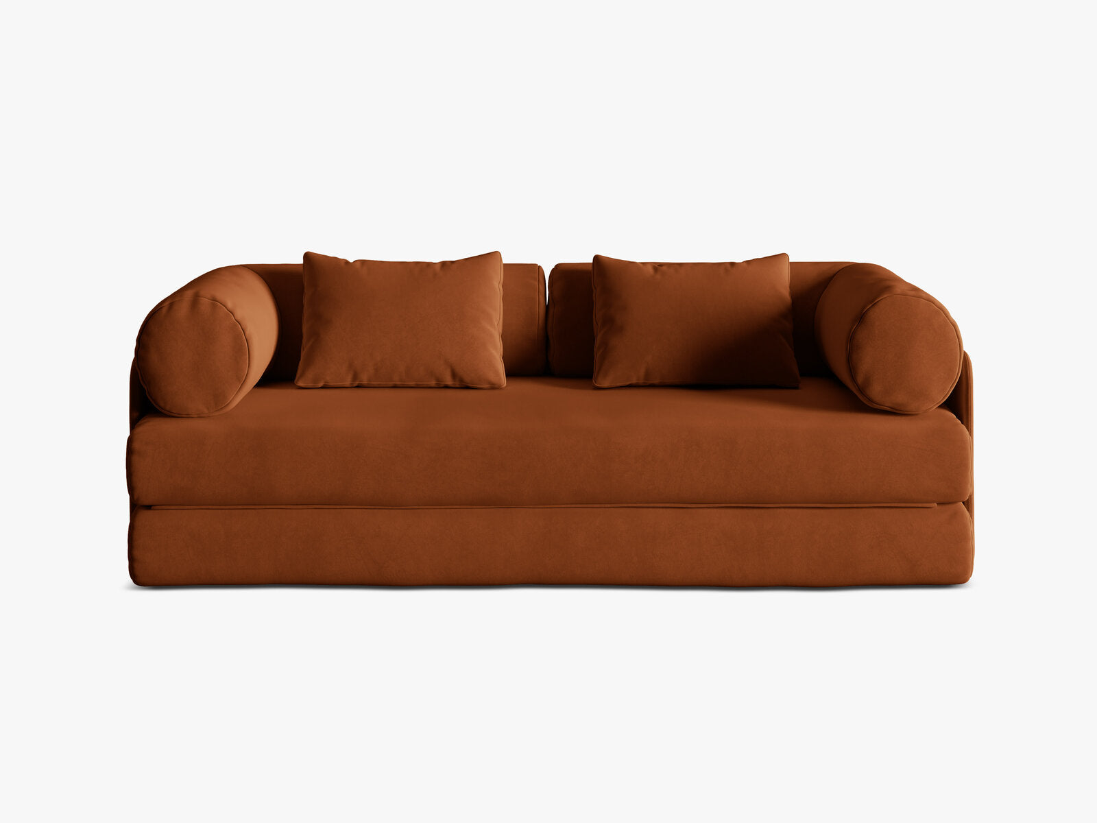 Micadoni Sofa Dreamy 3-Sitzer mit Schlaffunktion Samt Salvador Terrakotta