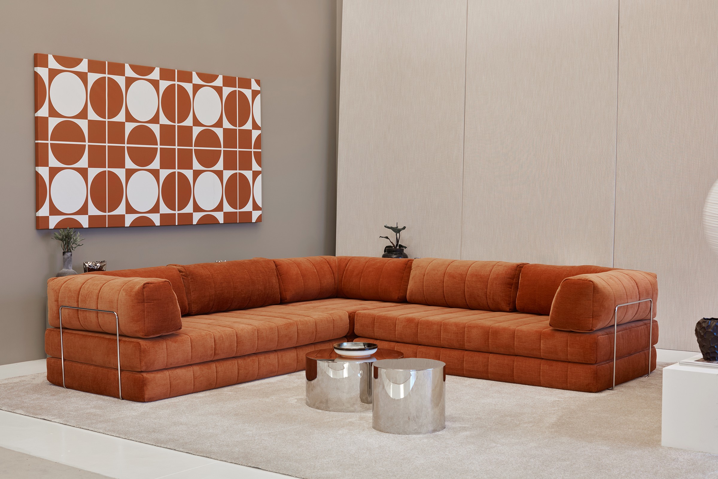 Eck-Schlafsofa CozyPad mit Armlehnen