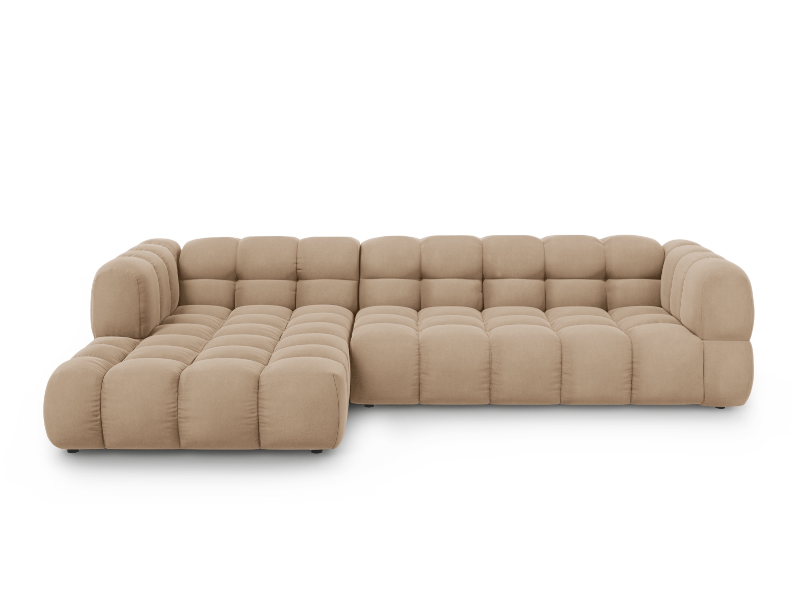 Cosmopolitan Design Ecksofa Sky 4-Sitzer große Version Samt Casino Mandelbeige Links