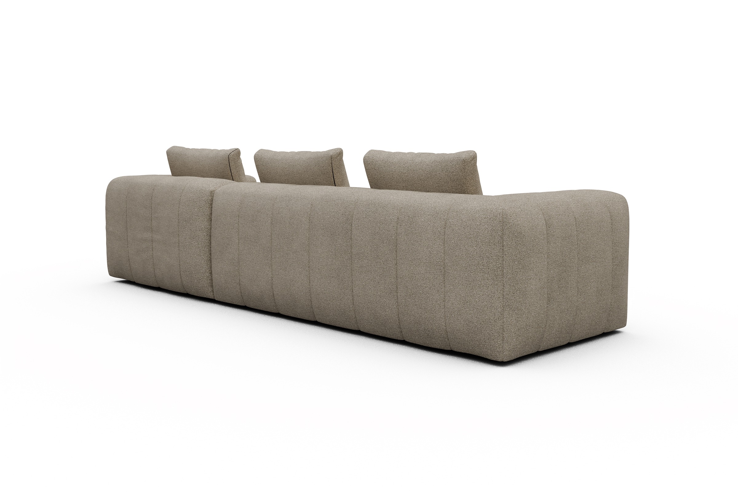 Ecksofa Hugo 2,5-Sitzer Armlehne links mit Chaiselongue Boucle-Belge
