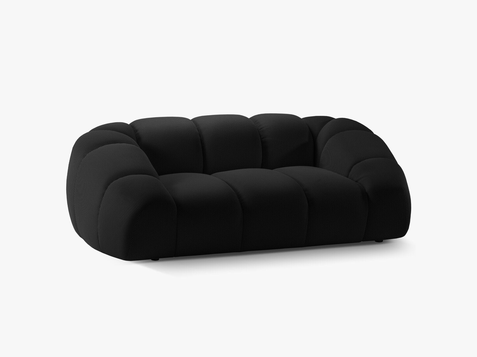 Micadoni Sofa Diana 2-Sitzer 3D-Stoff Schwarz