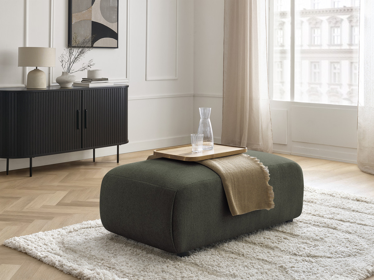 Bobochic Jana Pouf 63 × 114 cm Melange-Stoff Grün