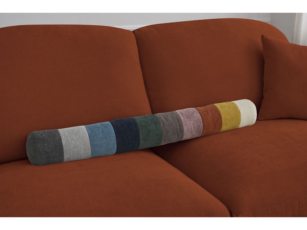Bobochic Cezanne Schlafsofa 3-Sitzer Stoff Orange, Liegefläche 140 × 194 cm