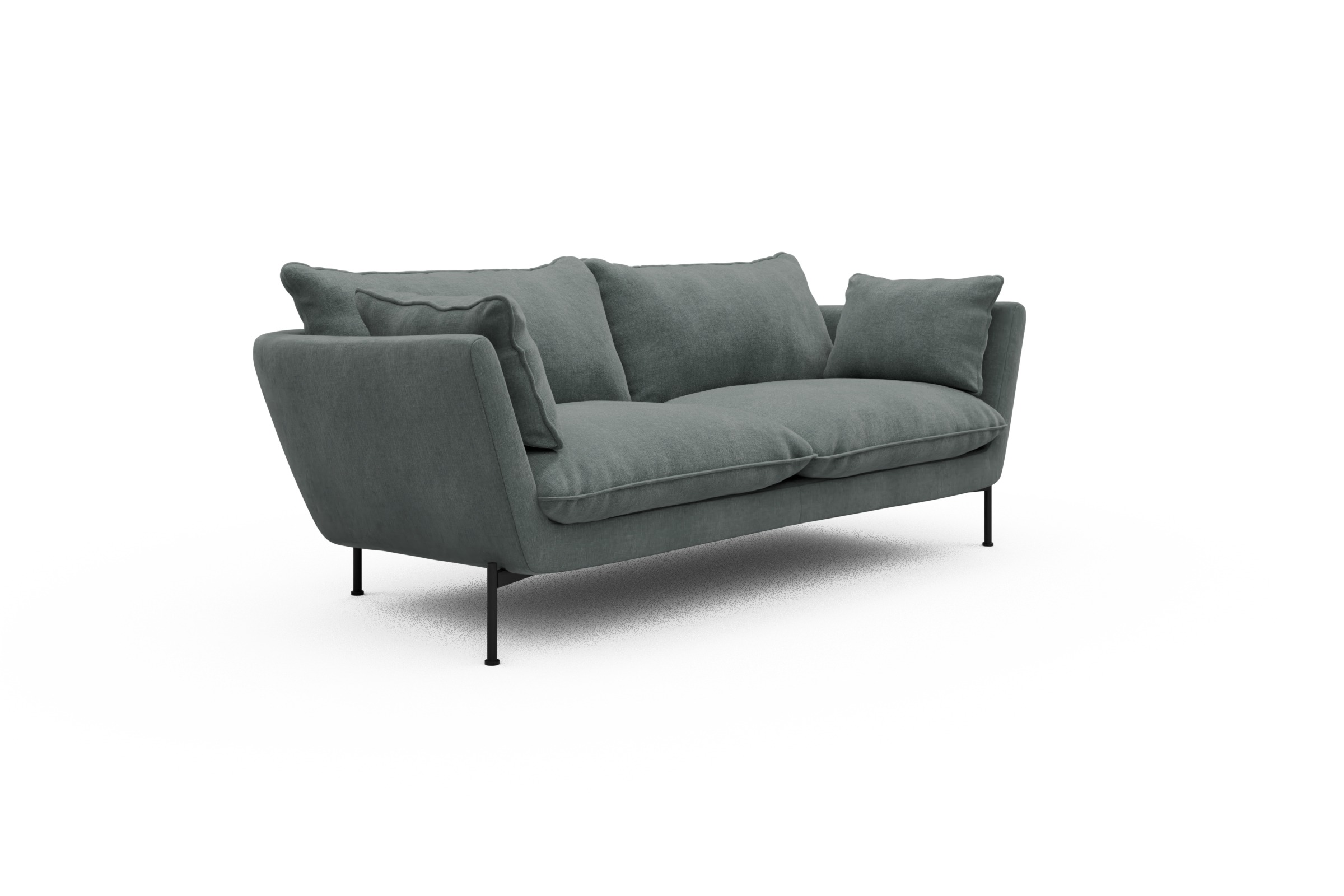 Sofa Anton PREMIUM 2-Sitzer Smooth-Silver-Grey