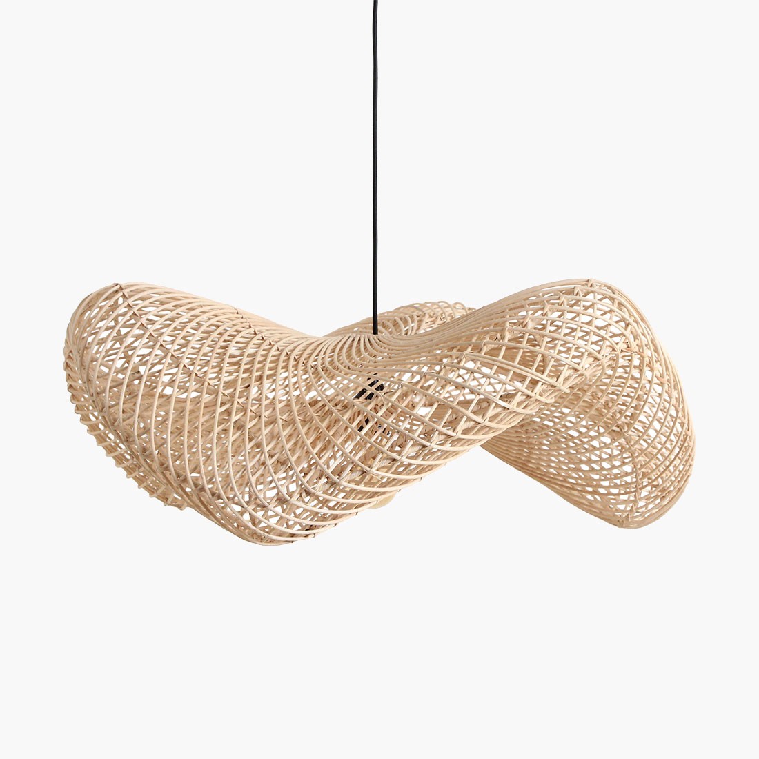 Raw Materials Wave Rattan-Hängeleuchte L Ø 71x26cm