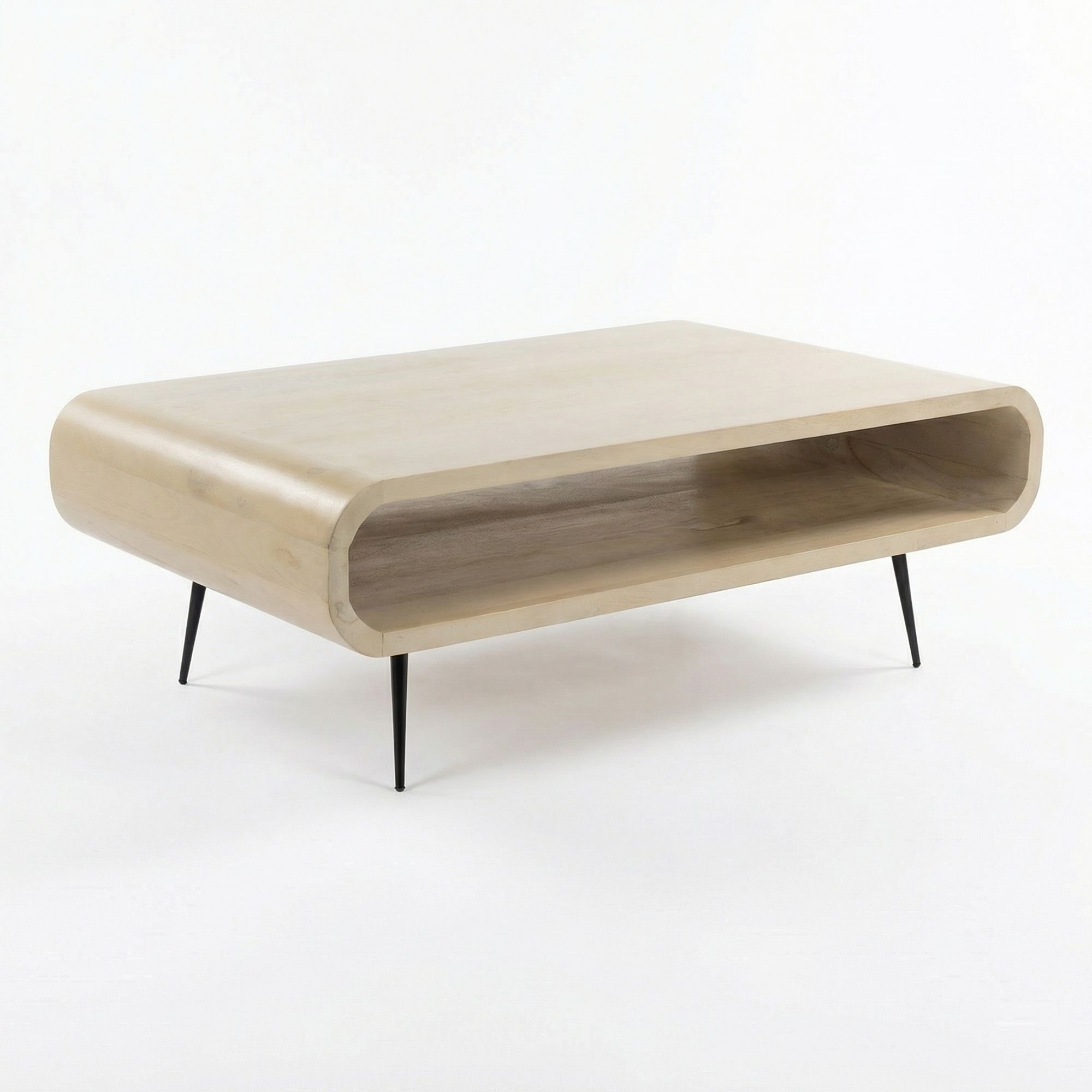 Couchtisch Ramsund Mango Massivholz Weiß 90 × 55 × 30 cm