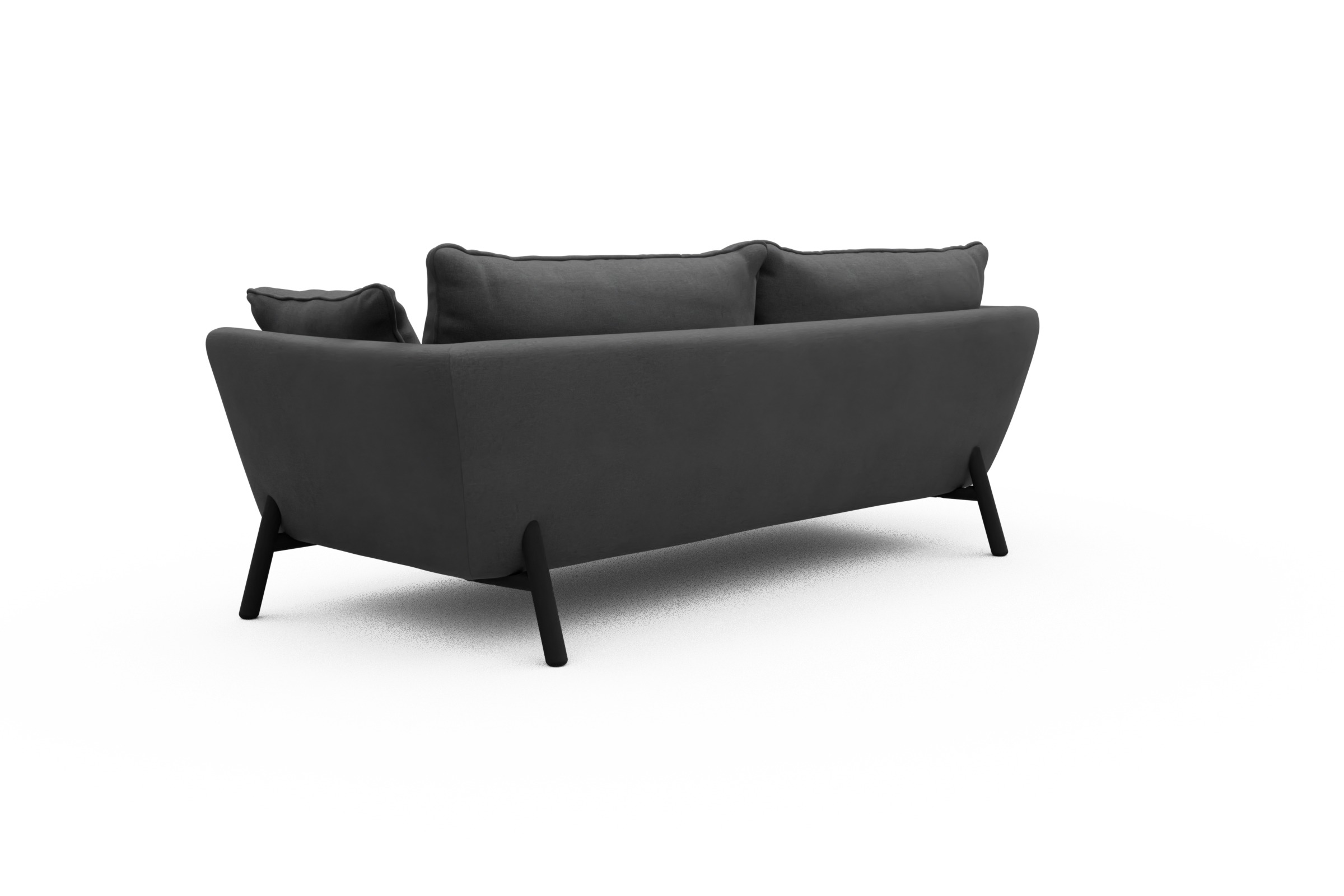 Sofa Emil PREMIUM 3-Sitzer Beinfarbe Eiche Schwarz Satya-Zinc