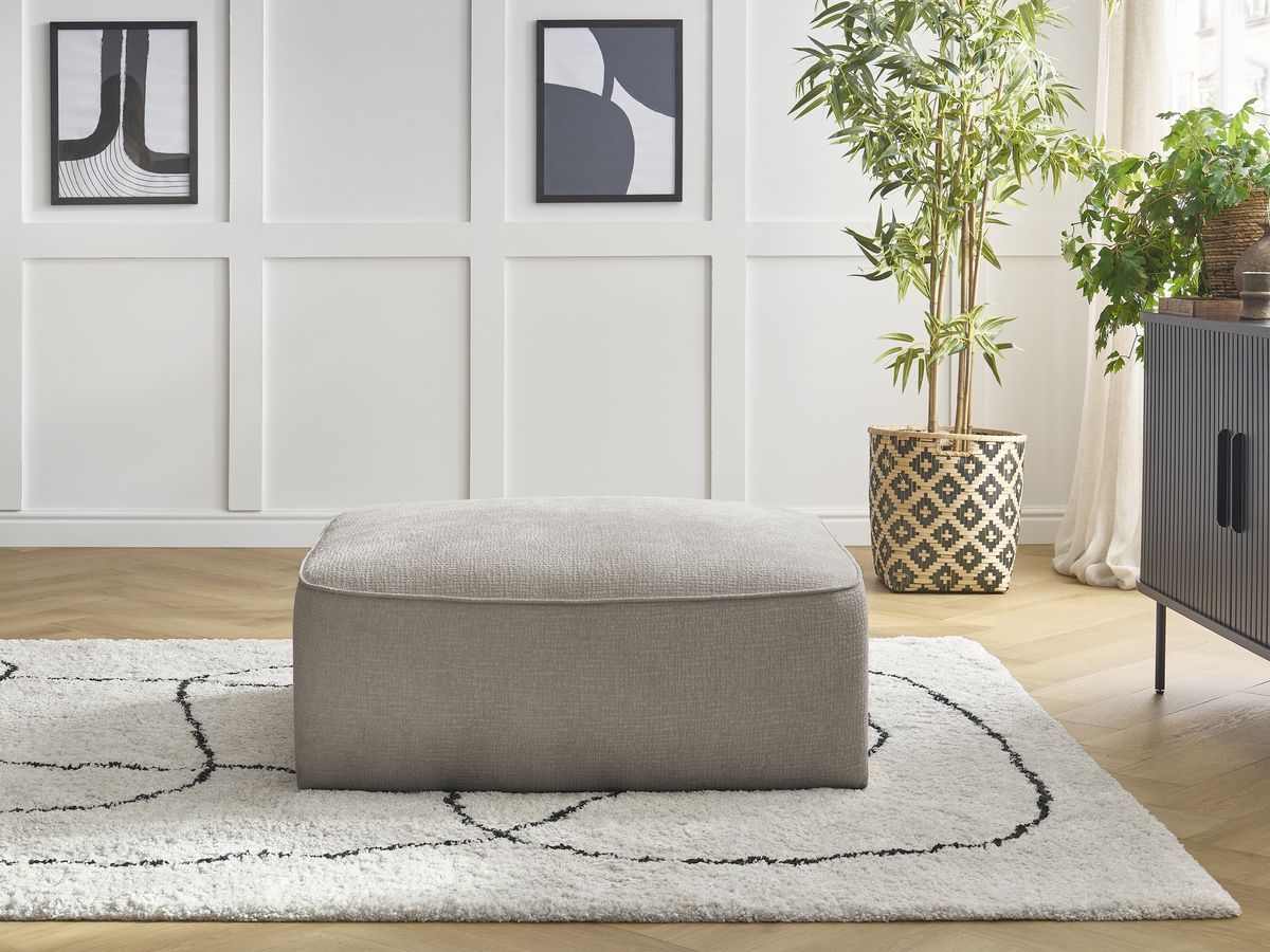 Bobochic Leopold Pouf Strukturstoff Taupe