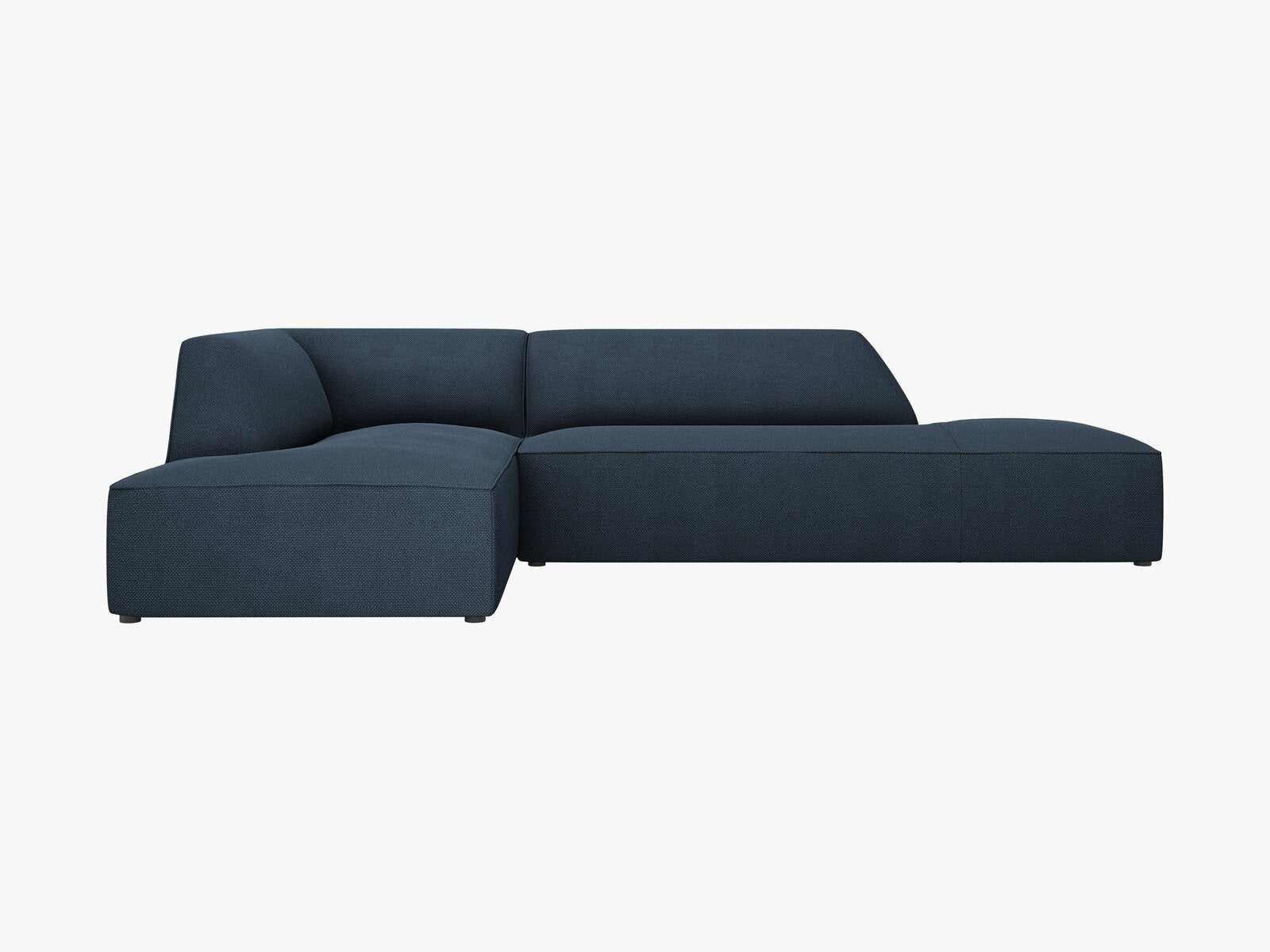 Micadoni Ecksofa Ruby 4-Sitzer Links Strukturierter Stoff Ottawa Marineblau