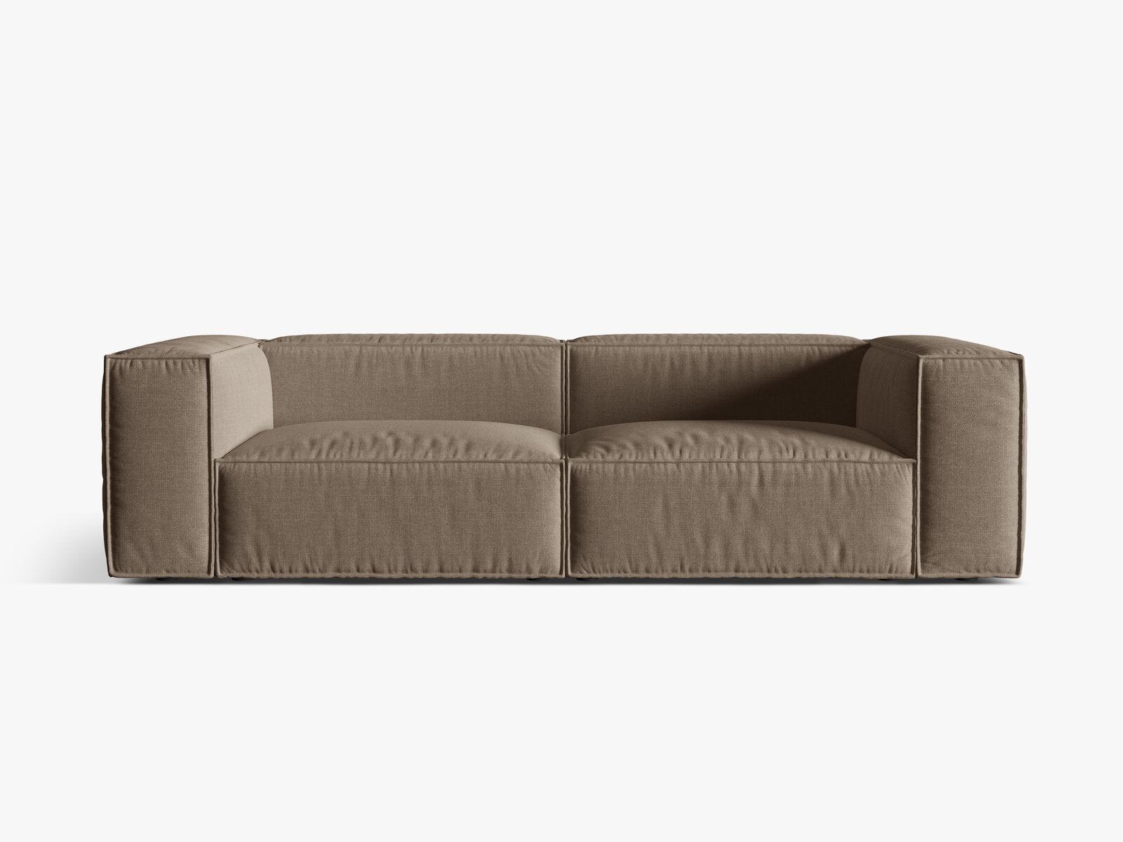 Micadoni Sofa Nuria 4-Sitzer Strukturierter Stoff Cappuccino