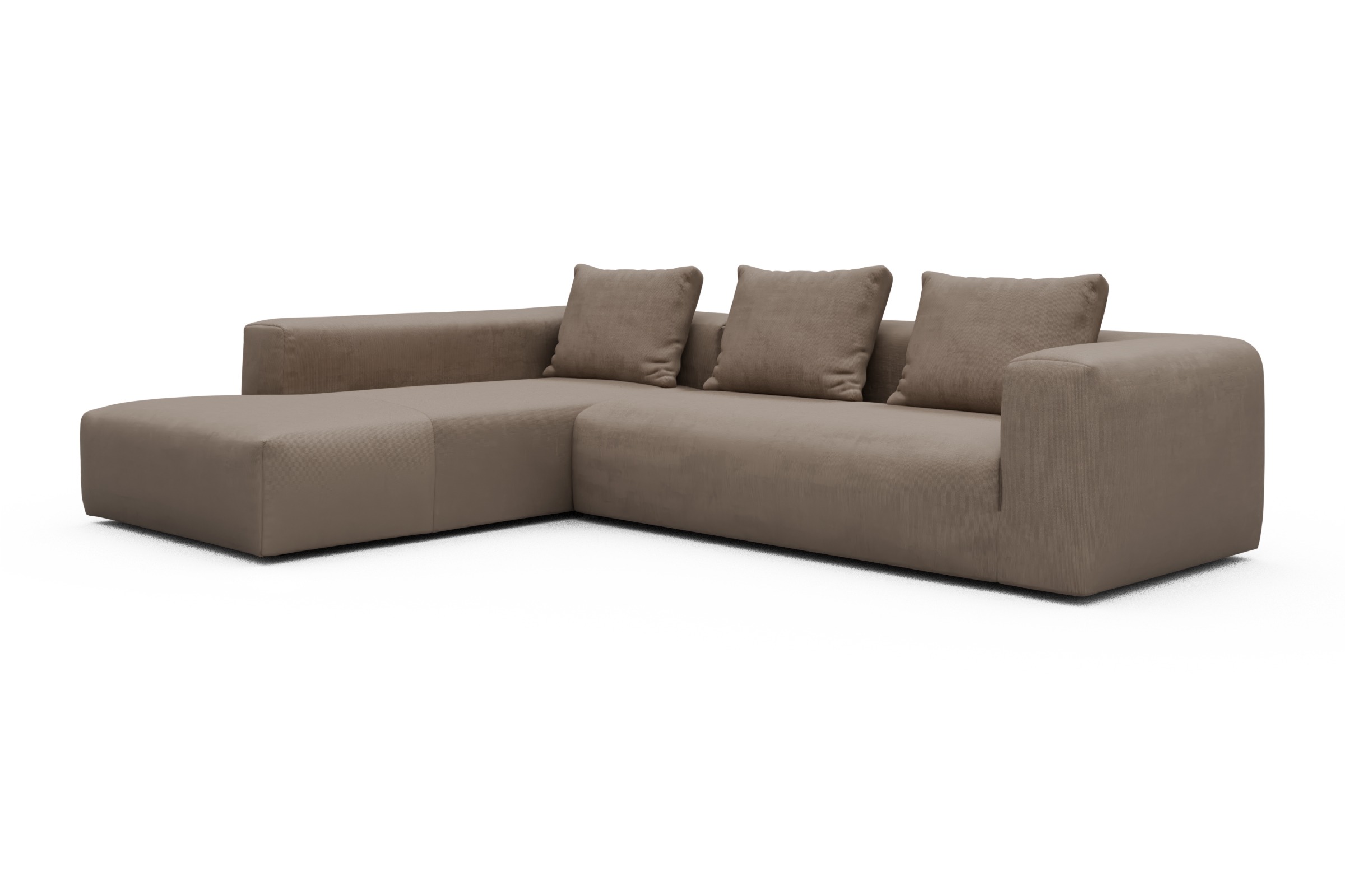 Ecksofa Fred Relax-Ecke links mit 2,5-Sitzer Cordufine-Biege