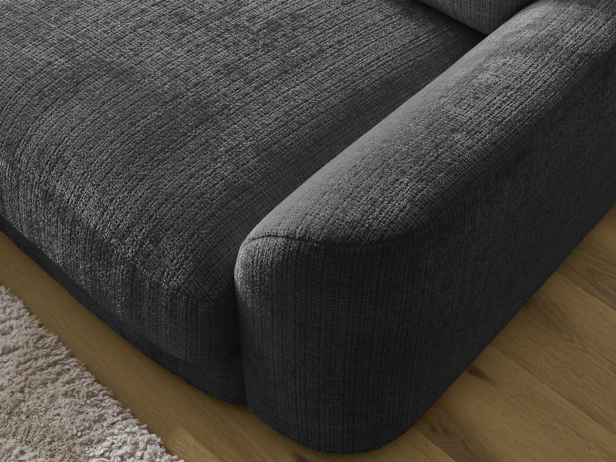 Bobochic Leonore Ecksofa Strukturstoff Schwarz Ecke links