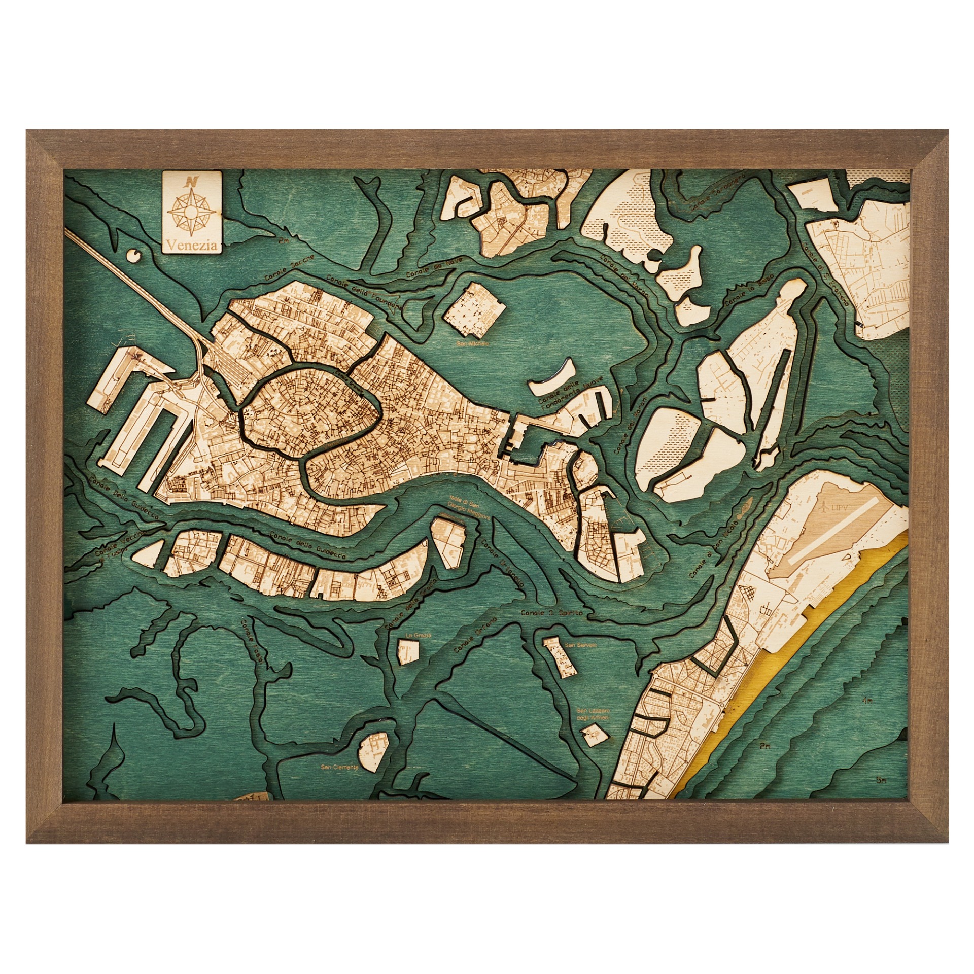 Cutting Brothers 3D Holz-Wandkarte Venedig 40.5x30.5 cm