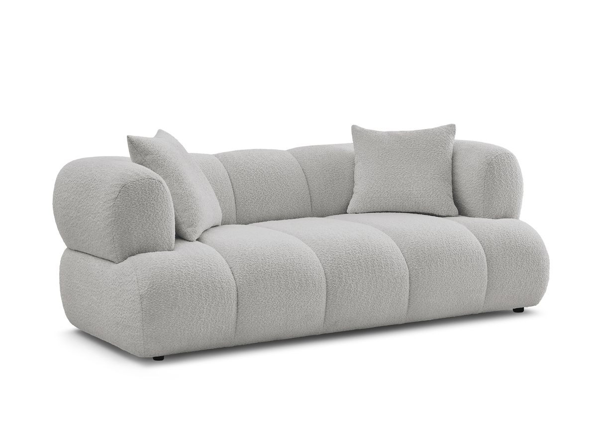 Bobochic Pamira Sofa 2-Sitzer Bouclé-Stoff Hellgrau
